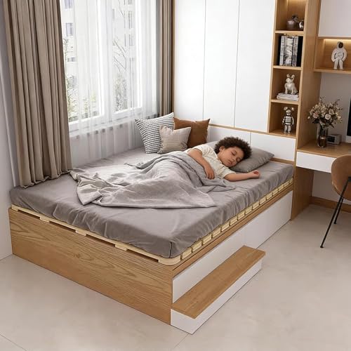 G-Twin Foldable Tatami Bed Frame - Solid Pine, Breathable & Moisture-Resistant
