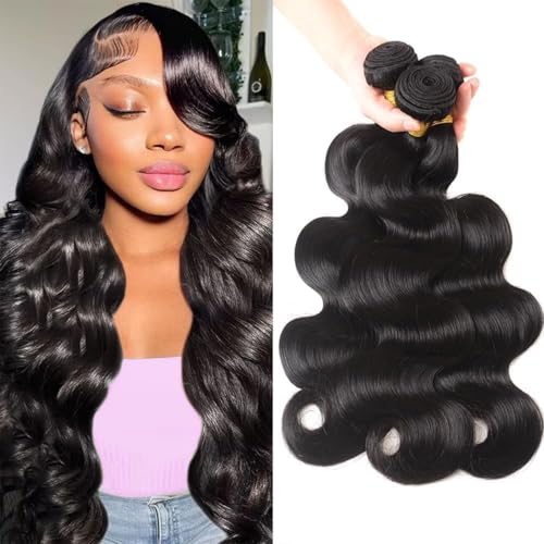 Human Hair Bundles Body Wave 3 Pack 18 Inch Black Unprocessed Brazilian Virgin Hair