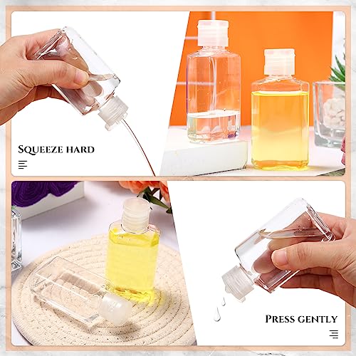 Tanlade 200 Pack 2 oz Empty Hand Sanitizer Bottles Bulk for Customization, Refillable PET Plastic Bottles with Flip Cap for Business, Events, Schools, Party Favors & DIY Liquids(Clear)