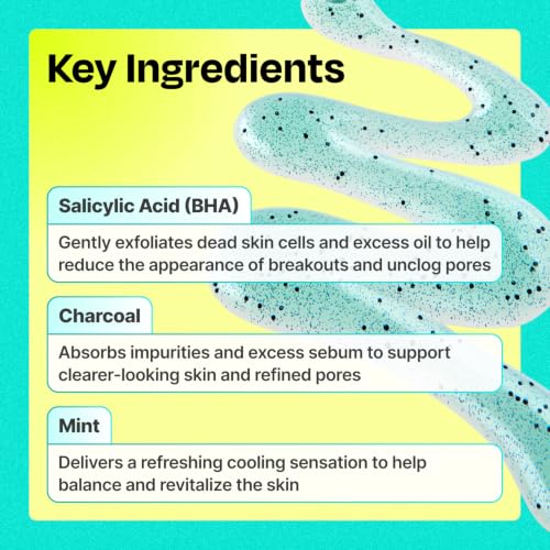 Celladix Mint Chocolate Charcoal Facial Cleanser with Brush for Oily Skin