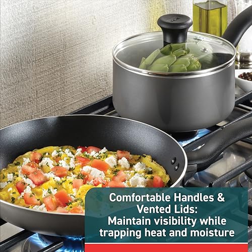 Nonstick Cookware Set 6-Piece Oven Safe up to 350°F - Black Variation