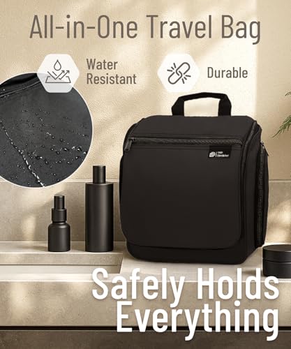 2 Pack Black D&D Wanderlust Travel Toiletry Bags for Women & Men Large Organizer