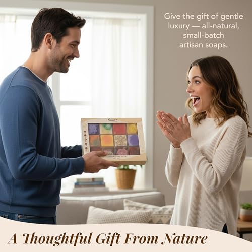 Mini Plant-Based Soap Gift Set - Square Shape, 12 Pack, Nourishing & Moisturizing Bars
