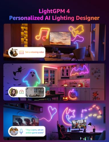 Lepro N1 AI Smart RGB Rope Light 32.8ft with IC, Wi-Fi & Bluetooth