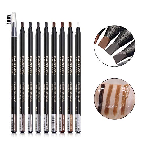 Guapa Microblading Eyebrows Pencil Waterproof Pull Cord Peel-off Brow Pencil Set for Marking, Filling and Outlining, Tattoo Makeup and Permanent Makeup Eye Brow LIner Beauty (5pcs, Black)