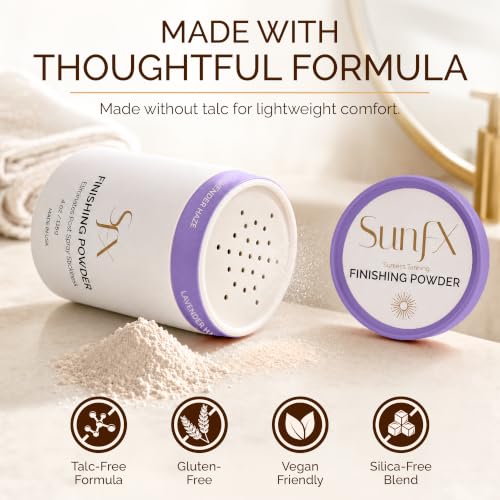 SunFX Lavender Haze Setting Powder for Post Spray Tan Talc-Free Vegan 4 Oz - Variation of Lavender Haze / 4 Ounce Pack of 1