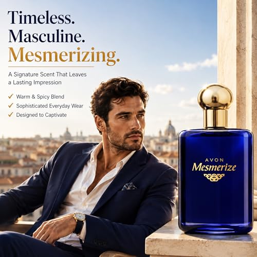 AVON Mesmerize Men’s Cologne Spray 3.4 Fl Oz - Long Lasting Woody Spicy Scent
