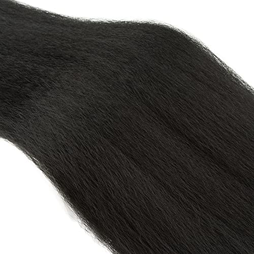 26 Inch Yaki Straight Human Hair Bundles 1B Natural Black Kinky Straight