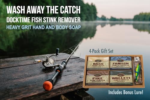 DockTime Heavy-Grit Hand & Body Soap Set with Lure - Fishing Gift for Men & Women