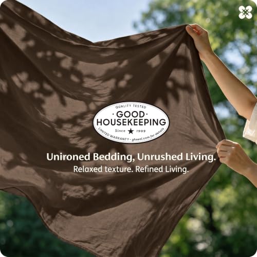 Bedsure Oversized King Cotton Duvet Cover Set Brown 120"x98" No Comforter