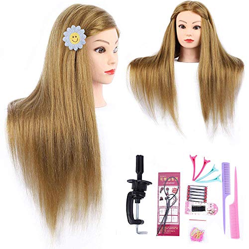 Mannequin Head 26 Inch with Blonde Hair and Makeup for Cosmetology Practice
