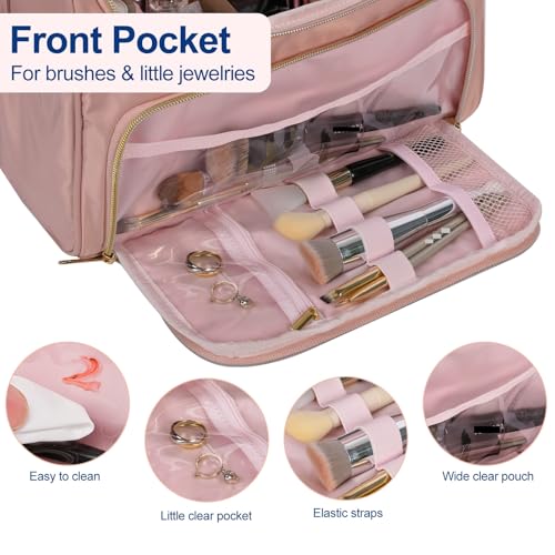 Large Pink Travel Toiletry Bag Organizer for Women - GR69N