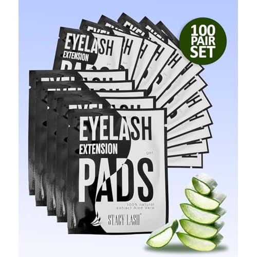 STACY LASH Lightning Speed Eyelash Extensions Glue 5ml + 100 Pairs Set Premium Under Eye Gel Pads for Eyelash Extension - Lint Free Patches with Vitamin C and Aloe Vera supplies