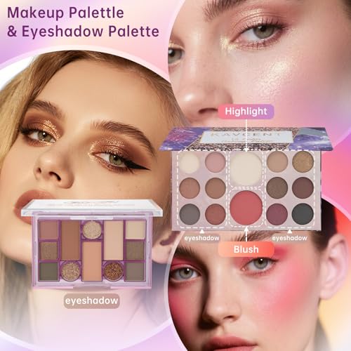 Red Medium Makeup Kit for Women Teens Full Set with Eyeshadow Foundation and Brushes