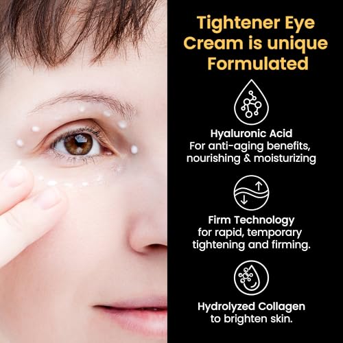 Temporary Instant Under Eye Tightener: Reduces Under-Eye Bags, Dark Circles, Puffiness, Wrinkles Advanced Firming Polysaccharide Formula 30 ml