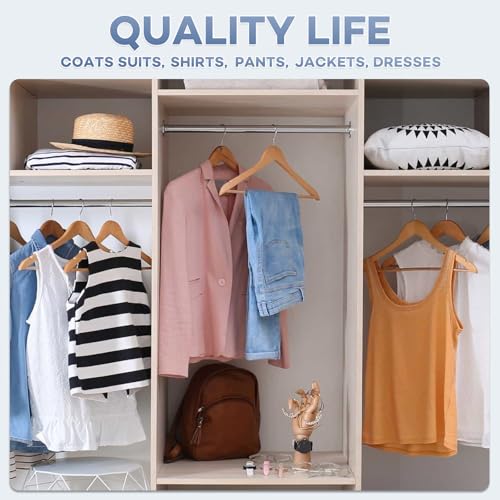 ZENOWICK Wooden Hangers 80 Pack - Heavy Duty Coat & Jacket Hangers