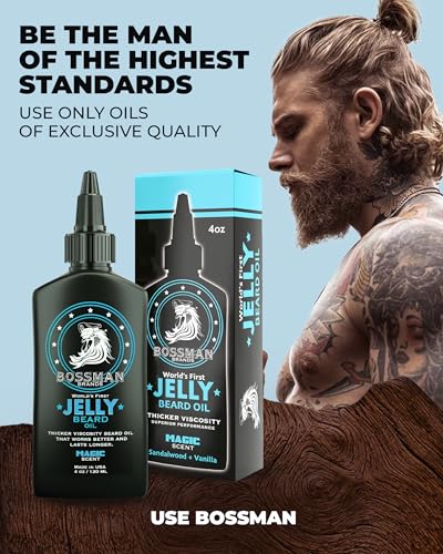 Bossman Jelly Beard Oil & Beard Balm Combo - Magic Scent - Natural Nourishing Set