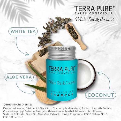 100 Pack 1 oz Travel Shampoo Bottles - White Tea & Coconut Hotel Toiletries Variation of THIS listing