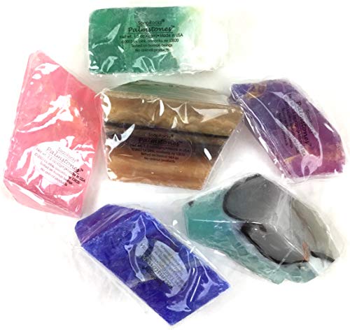 Soap Rocks Set - 6 Pieces Natural Gemstone-Inspired Palm Soap Bars