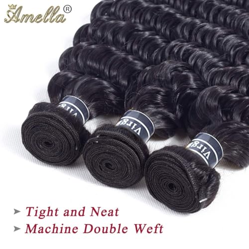 Brazilian Deep Wave Hair Bundles 14 Inch Unprocessed Human Hair Extensions