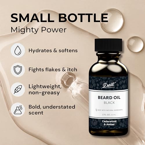 Detroit Grooming Co. Black Beard Oil 2 oz Natural Hydrating & Strengthening Formula