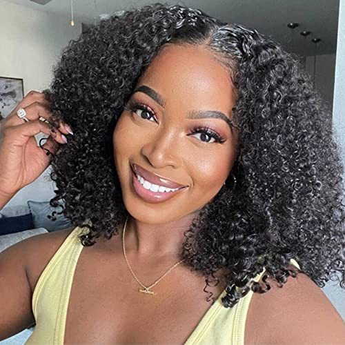 Afro Kinky Curly Human Hair Bundles - Mongolian Natural Color 12 Inch - Variation of Afro Curly Black Color