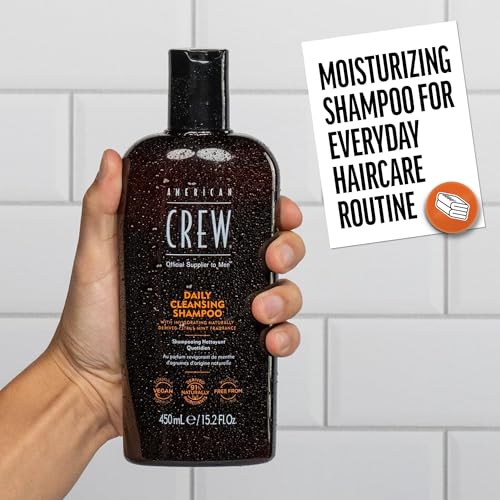 American Crew Shampoo for Men, Daily Cleanser, Naturally Derived, Vegan Formula, Citrus Mint Fragrance, 33.8 Fl Oz