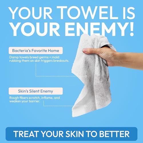 Disposable Face Towels 100 Count XL Biodegradable Facial Washcloths - Pack of 2
