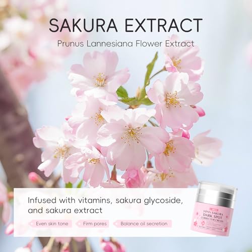 LAIKOU Japan Sakura Dark Spot Remover Face Cream 2pcs, Brightening & Even Skin Tone