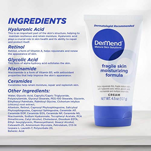 DerMend Fragile Skin Moisturizer 4.5 oz - Firms & Replenishes Aging, Mature Skin, Pack of 1