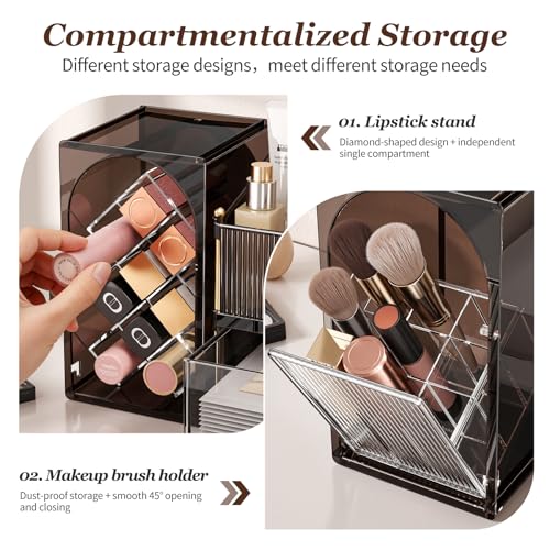 Modular Makeup Organizer, Clear Acrylic Cosmetic Storage Box with Drawer, Vanity Countertop Organizer for Makeup, Skincare and Beauty Accessories ? Multiple Styles