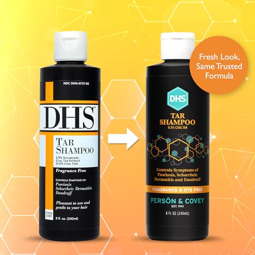 DHS Coal Tar Shampoo Unscented 8 Fl Oz Pack of 3 - Scalp Care for Itching & Dandruff