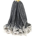 Kaluli 10 Inch Grey Crochet Hair for Black Women - 7 Packs French Curl Braids, Pre-Looped Goddess Box Braids