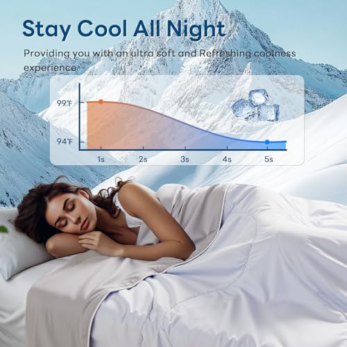 NEXHOME PRO King Size Double-Sided Cooling Comforter Blue & Grey All Season