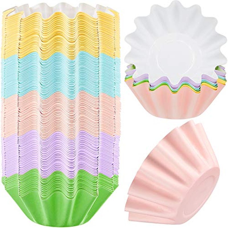 Boao Wax Melt Liners Reusable Leakproof for Any Wax Cubes Waxes Warmer Containers Cups for Scented Candle Plug in Warmers Electric Waxes Melters Burner(Pink, Blue, Green, Yellow, Purple,150 Pieces)