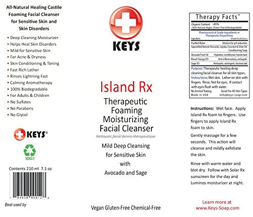 Keys Island Rx Therapeutic Foaming Facial Cleanser 8 Oz - Deep Clean & Calm Skin
