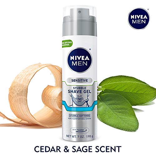 Nivea Men Sensitive Skin & Stubble Shave Gel - with Beard Softener For Men ? 7 Ounce. Can