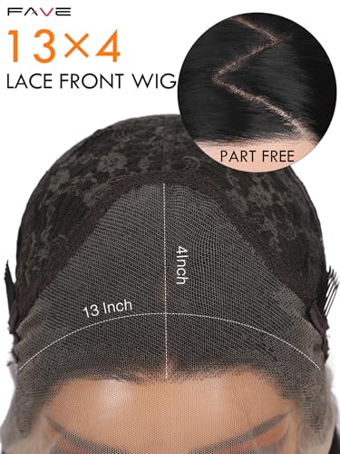 Black 13x4 Synthetic Lace Front Wig Long Straight Hair for Women