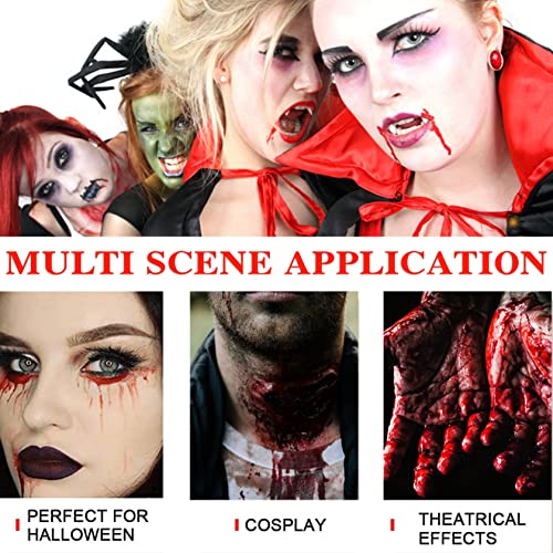 Fake Blood Washable Makeup,1.01oz(30ML) Halloween Fake Liquid Blood for Zombie Bride,Clothes,Monster SFX Scary Clown and Vampire Makeup & Monster Dress Up Cosplay,1 Pack