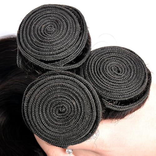 Vinmdonm 26-30 Inch Black Straight Human Hair Bundles 3-Pack Brazilian Virgin Hair