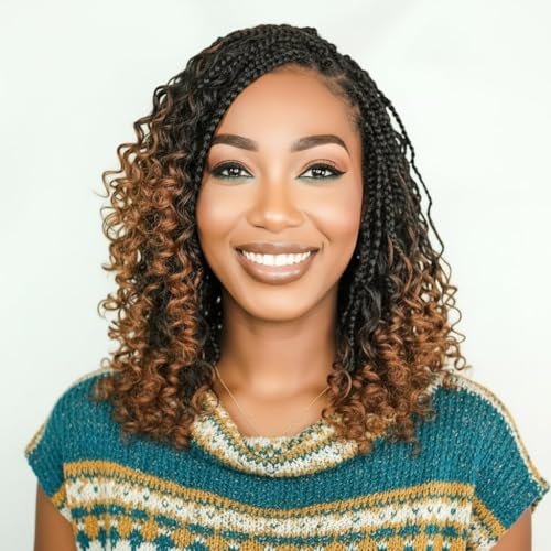 Pre-Looped Goddess Box Braids Crochet Hair 14 Inch - 9 Packs T30#