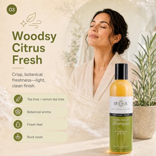 Vegan Organic Hair Shampoo - All Hair Types, 8.8 Fl Oz - Paraben & Sulfate Free with Herbal Scent