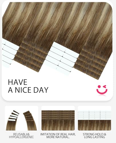 Youngsmile Blonde #3/8/22 Hair Extensions 20 Inch 45g - Walnut Brown to Ash Brown & Golden Blonde Variation