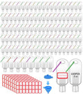HATTIE 100 Pack Travel Clear Plastic Keychain Bottles 50ml Leakproof Refillable Squeeze