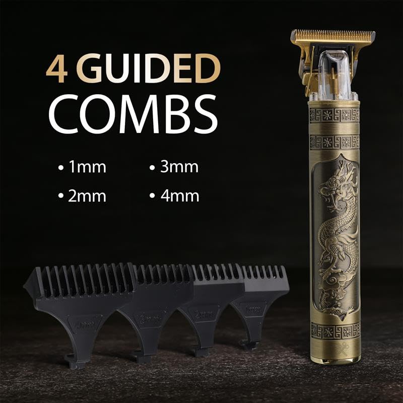 Rechargeable Men’s T-Blade Trimmer with Guide Combs & Ergonomic Design