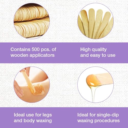 Satin Smooth Hair Waxing Large Applicators, 500 count