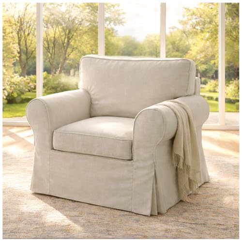 Polyester Flax Ektorp Chair Cover Beige for IKEA Armchair Slipcover - Variation of THIS listing