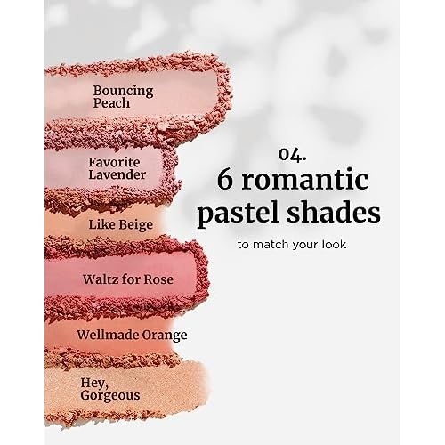 VDL Cheekstain Pastel Blush for Cheeks (Bouncing Peach, 0.2oz) - Lightweight, Velvet Powder Formula - Seamless, Long-Lasting, Natural-Looking Glow | Korean Makeup