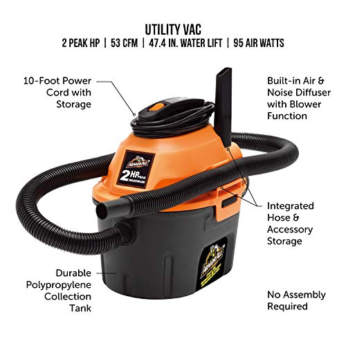 Armor All 2.5 Gallon Wet/Dry Utility Shop Vacuum with Accessories - Basic Model