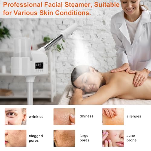 White Professional Facial Steamer with PTC Heating - Salon Spa Skin Care Equipment